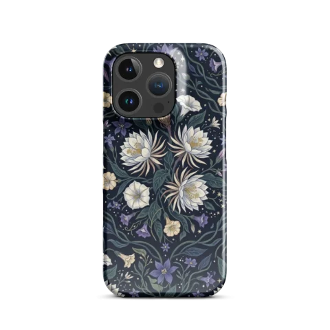 Midnight Garden White Floral Tapestry