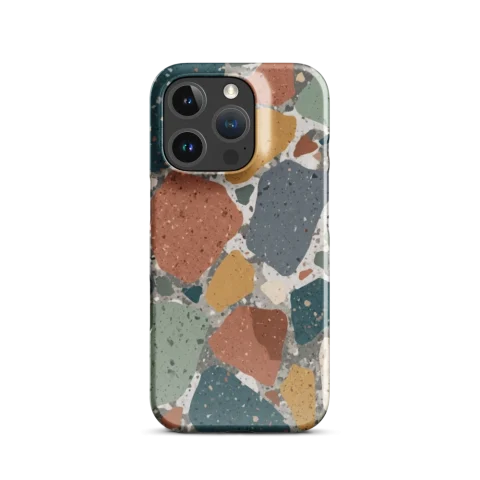 Terracotta Teal Ochre Terrazzo Pattern