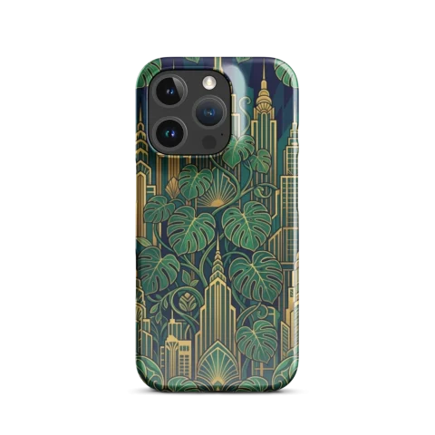 Art Deco Skyscrapers and Monstera Leaves