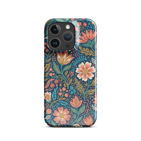 Folk Art Floral Teal Pattern
