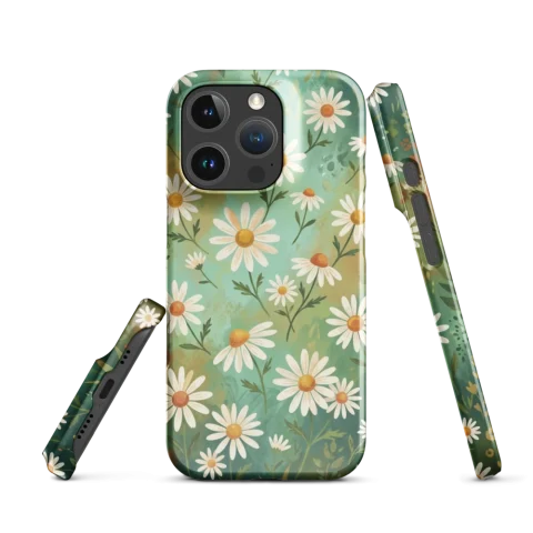 Patrón floral de margaritas blancas pintadas