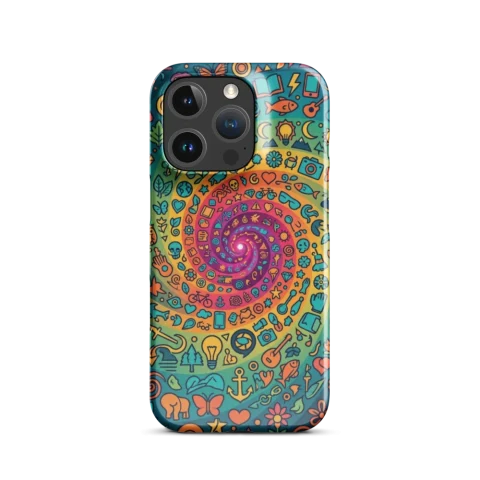 Colorful Rainbow Doodle Spiral Pattern