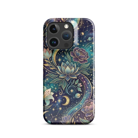 Celestial Gold Floral Cosmic Pattern