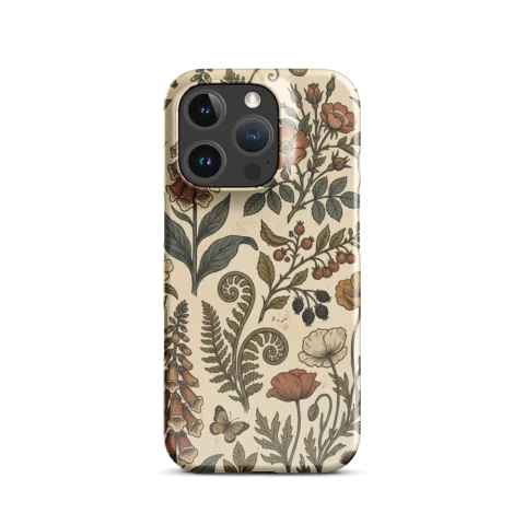 Vintage Wildflower and Butterfly Illustration