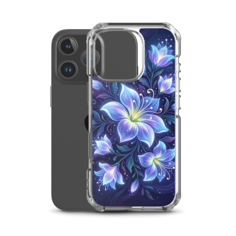 Noche floral azul púrpura luminosa
