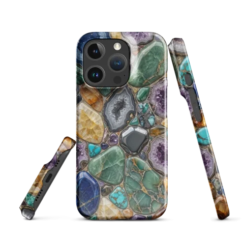 Mosaico de cristal pulido y piedra de ágata