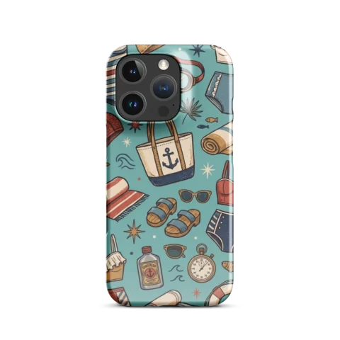Vintage Beach Day Illustrated Pattern