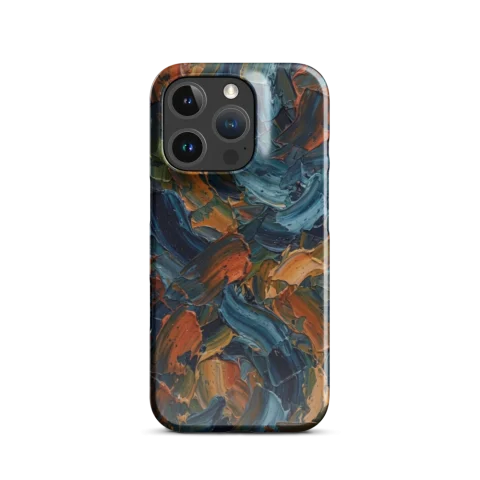 Abstract Impasto Blue and Ochre Brushstrokes