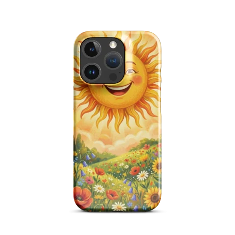 Cheerful Smiling Sun Over Flower Field