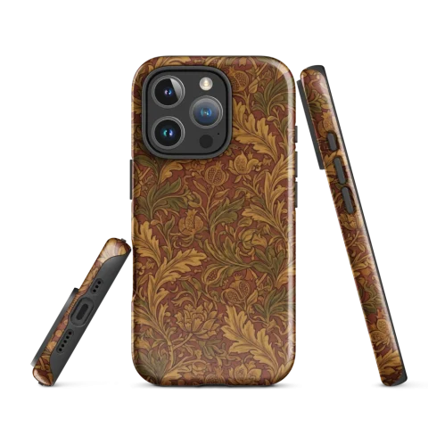 Ornate Golden Leaf Pomegranate Pattern