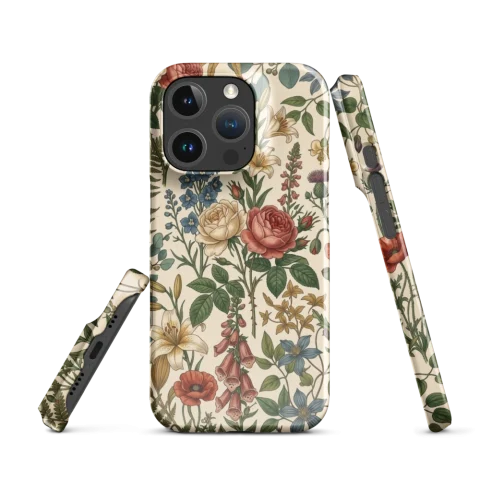 Patrón de jardín botánico vintage con flores silvestres