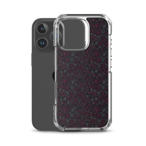 Ciruela profunda con estampado floral oscuro