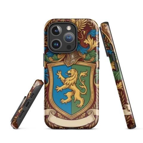 Escudo de armas del león heráldico y el grifo