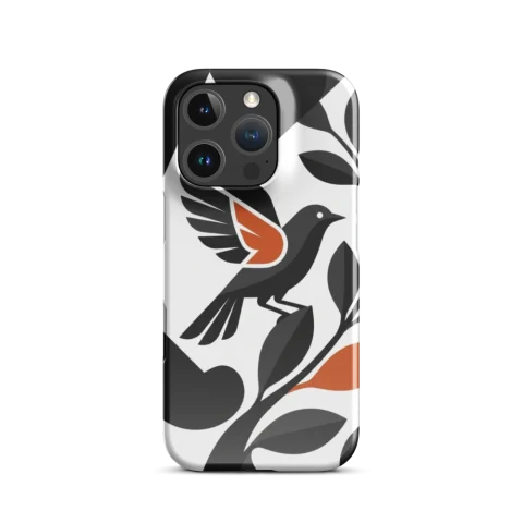 Stylized Black White Orange Bird Illustration