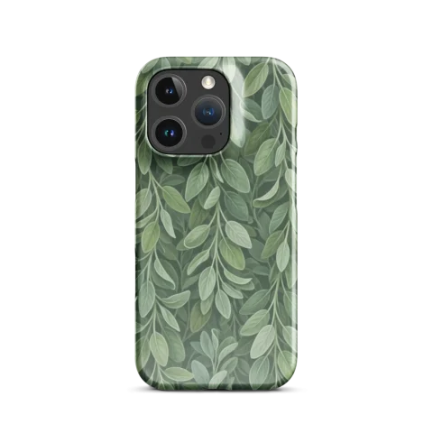 Cascading Sage Green Leaves Pattern