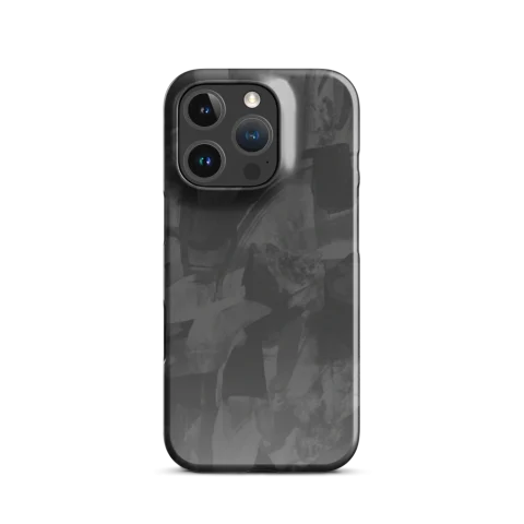 Monochromatic Charcoal Grey Abstract Brushstrokes