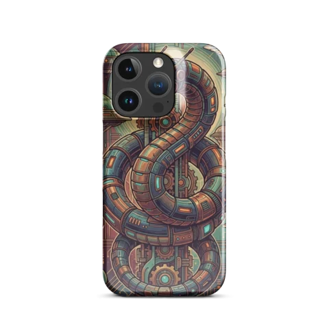 Retro Futuristic Robotic Coiled Serpent