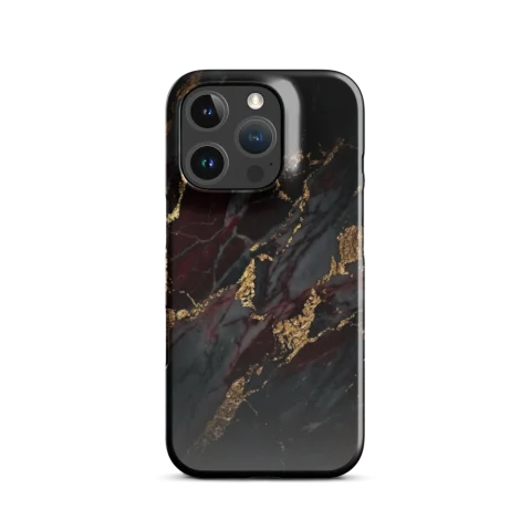 Midnight Crimson Marble Gold Leaf