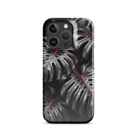 Futuristic Crimson Monstera Noir