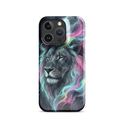 Ethereal Neon Smoke Lion Portrait