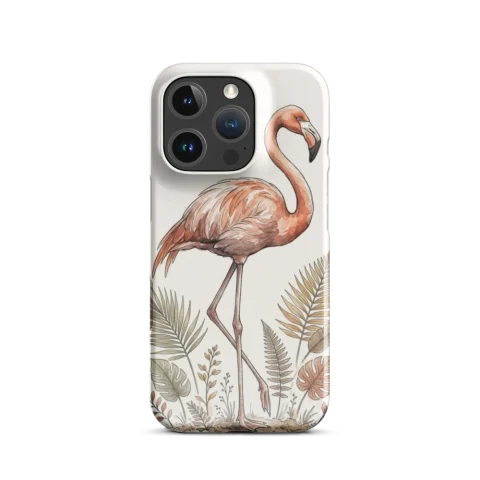 Sun-Bleached Coral Flamingo Botanical Study