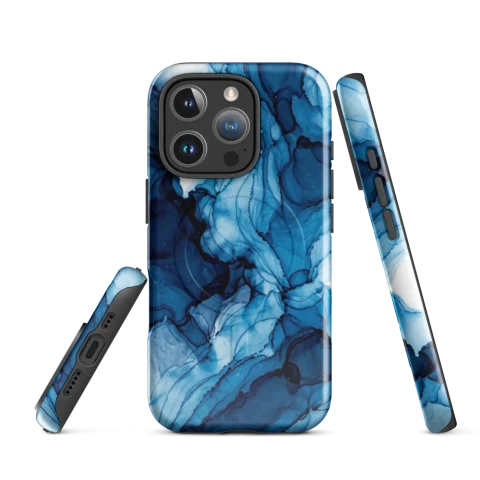 Remolino de tinta fluida azul medianoche