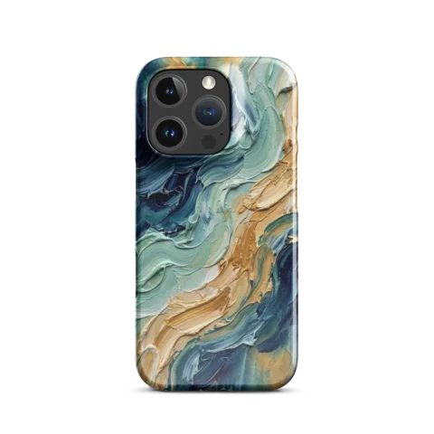 Ethereal Oceanic Gold Impasto Swirl