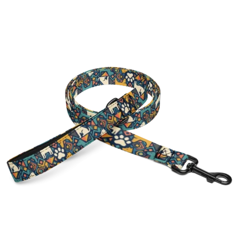 Teal Mustard Geometric Dog Pattern