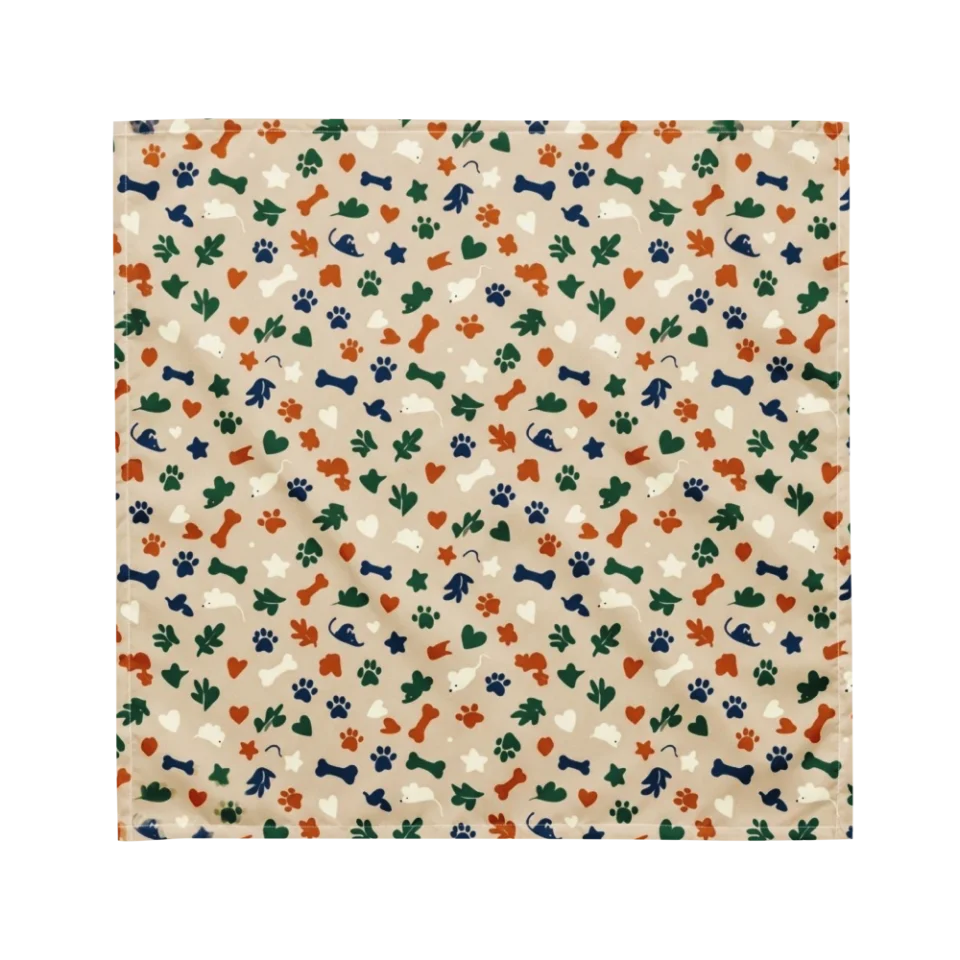 A seamless ditsy pattern featuring small, scattered pastel floral motifs on a cream background.